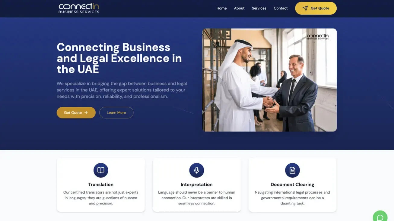 Connectin Legal landing page